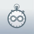 Infinite Time Concept with Stopwatch and Eternity Symbol Royalty Free Stock Photo