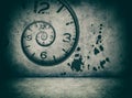 Infinite time concept. twisted clock face Royalty Free Stock Photo