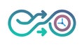 Infinite Time Loop: Endless Cycle Continuous Process Icon, vector design Generative AI Royalty Free Stock Photo