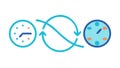 Infinite Time Loop: Interlocking Clocks Symbolizing Timelessness, vector design Generative AI Royalty Free Stock Photo