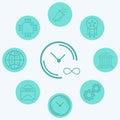 Infinite time vector icon sign symbol Royalty Free Stock Photo