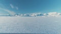 Infinitely, Infinitely polar snowy desert in Antarctica. South Pole frost surface.