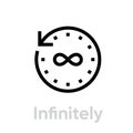 Infinitely Time icon. Editable Vector Outline Royalty Free Stock Photo