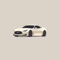 Minimalist Infiniti Sports Car Illustration On Beige Background