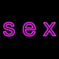 Sex word neon pink on black background Royalty Free Stock Photo