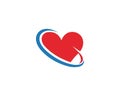 Infinity abstract love and hearts logo