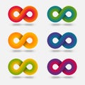 Infinity abstract multicolor signs set