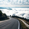 Infinity Bending Road and Clouds Design for Highway Advertisement Royalty Free Stock Photo