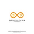 infinity bitcoin logo icon template Royalty Free Stock Photo