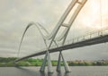 Infinity Bridge on dark sky with cloud at Stockton-on-Tees, UK.