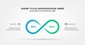 Infinity chart of percentage infographics. Element of graph, diagram with 2 options - parts, processes, timeline. Vector Royalty Free Stock Photo