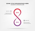 Infinity chart of percentage infographics. Element of graph, diagram with 2 options - parts, processes, timeline. Vector Royalty Free Stock Photo