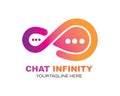 Infinity chat Design,Infinity logo Vector icon