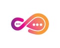 Infinity chat Design,Infinity logo Vector icon