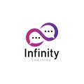 infinity chat media logo icon vector.