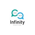 infinity chat media logo icon vector.