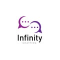 infinity chat media logo icon vector.