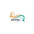 infinity chat media logo icon vector.