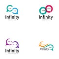 infinity chat media logo icon vector.