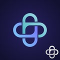 Infinity cross health technology icon symbol