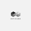 Infinity Cube Box Shape Logo Design Template Royalty Free Stock Photo