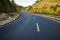 Infinity curved road with yellow line. Concept of adventure, travel, success... Royalty Free Stock Photo