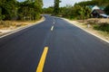 Infinity curved road with yellow line. Concept of adventure, travel, success... Royalty Free Stock Photo