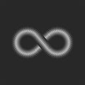 Infinity 3d loop logo from metallic normal lines endless symbol Royalty Free Stock Photo