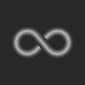 Infinity 3d loop logo from metallic normal lines endless symbol