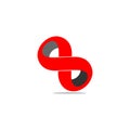Infinity 3d motion shadow curves design symbol logo vector Royalty Free Stock Photo