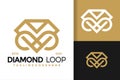 Infinity diamond loop logo design vector symbol icon illustration