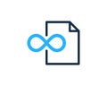 Infinity Document Icon Logo Design Element Royalty Free Stock Photo