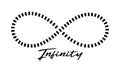 Infinity dotted line vector sign icon Royalty Free Stock Photo