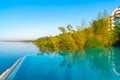 Infinity Edge Swimming Pool Water, Beautiful Black Sea View Royalty Free Stock Photo