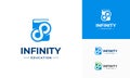 Infinity Education logo designs concept vector, Loop and Book Education logo designs symbol