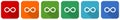 Infinity, eternity, infinite, endless, loop icon set, flat design vector illustration in 6 colors options for webdesign and mobile