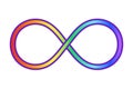 Infinity, eternity symbol. Rainbow infinite icon.