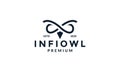 Infinity eyes bird owl logo design Royalty Free Stock Photo