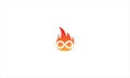Infinity fire burn Logo Icon in flat Design vector illustration vector template