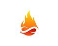 Infinity Fire Flame Icon Logo Design Element