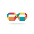 Infinity flat colorful 3d transparent symbol logo