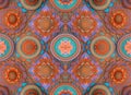 Infinity Geometric pattern of mandala flowers Rosette design for Mirror Pattern. Pattern mirrored repeat for background.