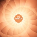 Into Infinity geometry. Abstract geometrical concentric orange swirl background. Sea shell like structures. Royalty Free Stock Photo