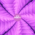 Into Infinity geometry. Abstract geometrical concentric violet swirl background. Sea shell like structures Royalty Free Stock Photo