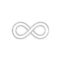 Infinity grey sketch vector icon. Trendy flat design style Royalty Free Stock Photo