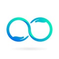 infinity hand care logo vector icon