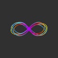 Infinity hand drawn doodle colorful gradient logo