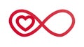 Infinity Heart Symbol, Boundless Love Connection, vector design Generative AI Royalty Free Stock Photo