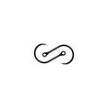 Infinity hook logo template vector