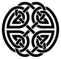 Infinity knot in black. Celtic symbol. Isolated background.